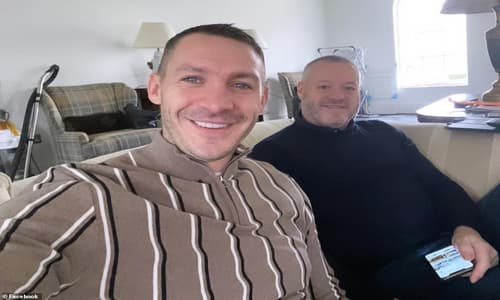 Kirk Norcross with his father (in black) Mick Norcross